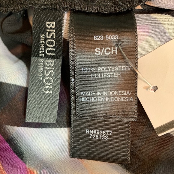 NWT Bisou Bisou Wmn One Shoulder Abstract Top - Picture 6 of 6